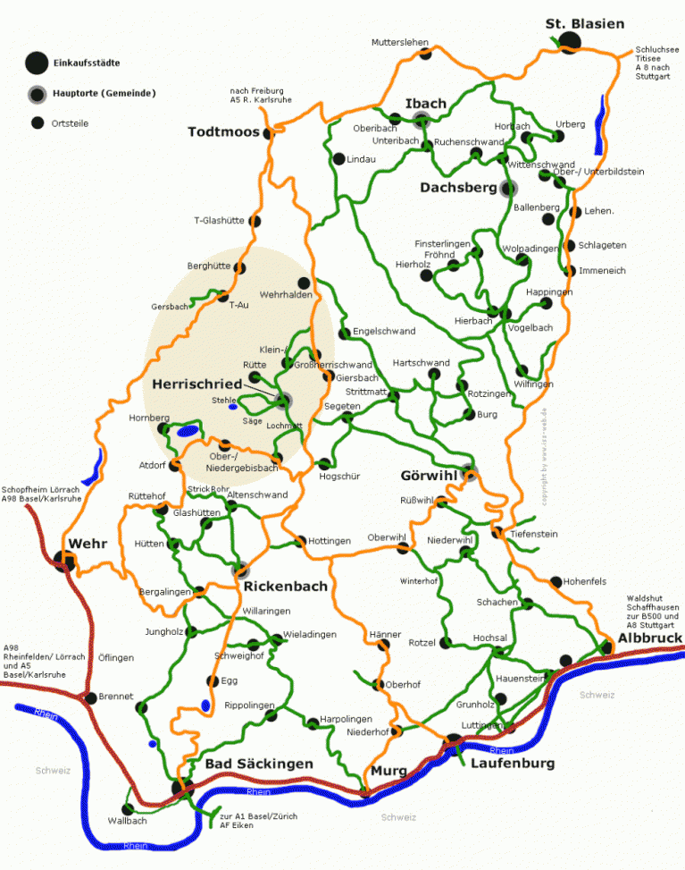 Karte Herrischried / Hotzenwald